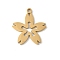 304 Stainless Steel Pendants, Flower Charm, Laser Cut, Ion Plating(IP), Real 18K Gold Plated, 20x18x1mm, Hole: 1.5mm