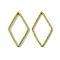 Brass Linking Rings, Cadmium Free & Nickel Free & Lead Free, Rhombus, Raw(Unplated), 15.5x9x0.9mm, Inner Diameter: 13.5x8mm