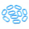 Opaque Acrylic Linking Rings, Quick Link Connectors, For Jewelry Cable Chains Making, Oval, Dodger Blue, 27x16x4mm, Inner Diameter: 19x8mm, about 490pcs/500g