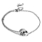 Stainless Steel Charm Anklets for Women, Real 18K Gold Plated, Ring, 8.27 inch(21cm)