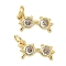 Brass Micro Pave Cubic Zirconia Pendants, Glasses Charms, with Jump Ring, Long-Lasting Plated, Cadmium Free & Lead Free, Rack Plating, Real 18K Gold Plated, 15x8x3mm, Hole: 3mm