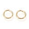 Brass Open Jump Ring, Long-Lasting Plated, Real 18K Gold Plated, 15 Gauge, 12x1.5mm, Inner Diameter: 9mm