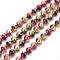 Electroplated Brass Faceted Ball Chains, Round, with Spool, Soldered, Camellia, 1.5mm, about 164.04 Feet(50m)/roll