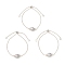 Natural Pearl Link Slider Bracelet, 304 Stainless Steel Jewelry, Silver, 10-1/4 inch(26cm)