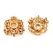 Brass Micro Pave Clear Cubic Zirconia Bead Caps, Cadmium Free & Nickel Free & Lead Free, Flower, Real 18K Gold Plated, 8x8x3mm, Hole: 1.5mm