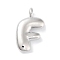 Rack Plating Brass Balloon Letter Pendants, Cadmium Free & Lead Free, Long-Lasting Plated, Platinum, Letter F, 18x11.5x4.5mm, hole: 2.5mm