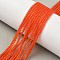 Cat Eye Beads Strands, Round, Orange, 2mm, Hole: 0.7mm, about 157pcs/strand, 14.17~14.57 inch(36~37cm)