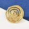 304 Stainless Steel Finger Rings, Vortex, Ion Plating(IP), Golden, 31x30.5mm