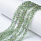 Electroplate Transparent Glass Beads Strands, Half Rainbow Plated, Faceted, Rondelle, Dark Sea Green, 4x3mm, Hole: 0.4mm, about 110~115pcs/strand, 39~40cm