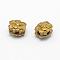 Brass Beads, Lead Free & Cadmium Free & Nickel Free, Lotus, Raw(Unplated), 9.5x12x8.5mm, Hole: 2.5mm
