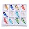 Handmade Lampwork Big Pendants, Parrot, Inner Flower, Mixed Color, 59x27x12mm, Hole: 5mm, 12pcs/box