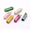 Natural Druzy Agate Crystal Pendants, with Golden Plated Brass Findings, Cuboid, Dyed, Mixed Color, 31~44x9~11mm, Hole: 5x8mm