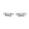 Brass Micro Pave Clear Cubic Zirconia Slide Charms, Cadmium Free & Nickel Free & Lead Free, Bowknot, Platinum, 4x12x6mm, Hole: 1.6mm
