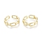 Brass Cuff Rings, Open Rings, Cable Chain Shape, Real 18K Gold Plated, Size 7, Inner Diameter: 17mm