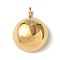 304 Stainless Steel Pendants, Half Round Charms, Ion Plating(IP), Real 14K Gold Plated, 16x12.5x5.5mm, Hole: 2.5mm