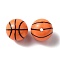 Sport Theme Opaque Resin Beads, Basketball, Coral, 18mm, Hole: 2.4mm