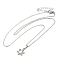 Non-Tarnish 306 Stainless Steel Pendant Necklace for Women, Snowflake, 17.72 inch(45cm), pendants: 13.5x10mm.