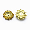 Brass Bead Caps, Flower, Raw(Unplated), 30x12mm, Hole: 0.8mm