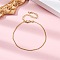 Adjustable Rack Plating Brass Curb Chain Bracelets for Women, Cadmium Free & Lead Free, 901 Stainless Steel Clasp, Long-Lasting Plated, Real 18K Gold Plated, 6-3/4 inch(17cm)