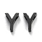 304 Stainless Steel Charms, Alphabet, Electrophoresis Black, Letter.Y, 8x6x3mm, Hole: 1.8mm