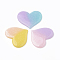 Resin Cabochons, with Glitter Powder, Imitation Jelly Style, Two Tone, Heart, Mixed Color, 30.5x36x3mm