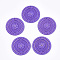 Resin Pendants, Imitation Woven Rattan Pattern, Flat Round, Medium Purple, 38~38.5x5.5mm, Hole: 1.2mm