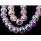 Glass Bead Strands, Round, AB Color Plated, Pink, 6mm, Hole: 1mm, about 50pcs/strand, 13 inch
