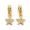 Rack Plating Brass Micro Pave Cubic Zirconia Charms, Long-Lasting Plated, Lead Free & Cadmium Free, Butterfly, Real 18K Gold Plated, 24mm, Hole: 3.5mm