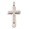 304 Stainless Steel Rhinestone Big Pendants, Cross Charm, Stainless Steel Color, 59x33.5x4mm, Hole: 7.6x4.5mm