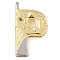 Brass Pendants, Cadmium Free & Nickel Free & Lead Free, Real 18K Gold Plated And Platinum, Letter Charms, Letter P, 26.5x20x4mm, Hole: 3x2mm