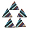 Transparent Resin & Walnut Wood Pendants, Triangle Charms with Gold Foil, Colorful, 26.5x27.5x3mm, Hole: 1.5mm