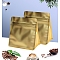 Rectangle Composite Material Ziplock Mylar Stand Up Bag, Smell Proof Resealable for Packaging Pouch Party Favor Food Lipgloss Jewelry Storage, Gold, 16.5x15.5x8cm