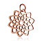 304 Stainless Steel Pendants, Flower, Rose Gold, 16.5x16x1mm, Hole: 3mm