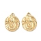 304 Stainless Steel Pendants,  Real 18K Gold Plated, Oval, 20x15.5x3mm, Hole: 1.6mm