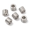 Non-Tarnish 202 Stainless Steel European Beads, Large Hole Beads, Grooved Beads, Column, Stainless Steel Color, 8x6mm, Hole: 4mm