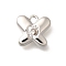 Brass Micro Pave Cubic Zirconia Charms, Cadmium Free & Nickel Free & Lead Free, Butterfly, Platinum, 9x10x2.5mm, Hole: 1.5mm