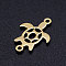 201 Stainless Steel Links connectors, Turtle, Golden, 18x12x1mm, Hole: 1.2mm