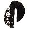 Plastic and Rhinestone Hair Bands, Wide Twist Knot Cloth Hair Accessories for Women Girl, Baseball, 145x125x30mm