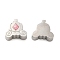 304 Stainless Steel Beads, with Enamel, Pumpkin Cart, Stainless Steel Color, 7x7.5x3.3mm, Hole: 1.9mm