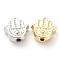 Rack Plating Alloy Beads, Lead Free & Cadmium Free, Long-Lasting Plated, Hamsa Hand/Hand of Miriam, Mixed Color, 11x10x3.5mm, Hole: 1.5mm
