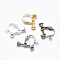 Brass Screw On Clip-on Earring Findings, Spiral Ear Clip, For Non-Pierced Ears, Mixed Color, 18x14x3mm, Hole: 1.6mm
