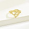 Brass Alphabet Adjustable Rings for Women, Cadmium Free & Nickel Free & Lead Free, with Heart, Letter Z, 17mm, US Size 6 1/4(16.7mm)