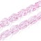 Baking Paint Transparent Glass Beads Strands, Tulip, Pearl Pink, 12x10x6.5~7mm, Hole: 1mm, about 55pcs/strand, 25.59 inch(65cm)