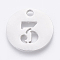Non-Tarnish 304 Stainless Steel Pendants, Cut-Out, Hollow, Flat Round with Number, Stainless Steel Color, Num.3, 19x1.5mm, Hole: 2.5mm