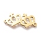 304 Stainless Steel Links Connectors, Laser Cut, Connected Crown, Golden, 10x22x1mm, Hole: 1mm