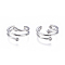 Brass Micro Pave Clear Cubic Zirconia Cuff Earrings, Star, Platinum, 11x7mm, Inner Diameter: 9mm