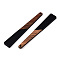 Opaque Resin & Walnut Wood Big Pendants, Trapezoid Charm, Black, 69.5x10.5x3mm, Hole: 2mm