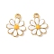 304 Stainless Steel Enamel Pendants, Ion Plating(IP), Flower Charms, Golden, 18x15x3mm, Hole: 2mm
