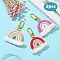 Cotton Macrame Rainbow Keychain, with Alloy Swivel Snap Hook Clasps, Mixed Color, 75mm, 3pcs/set