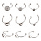 9Pcs 3 Styles 304 Stainless Steel Cuff Pad Ring Settings, Laser Cut, Flat Round, Stainless Steel Color, 3pcs/style